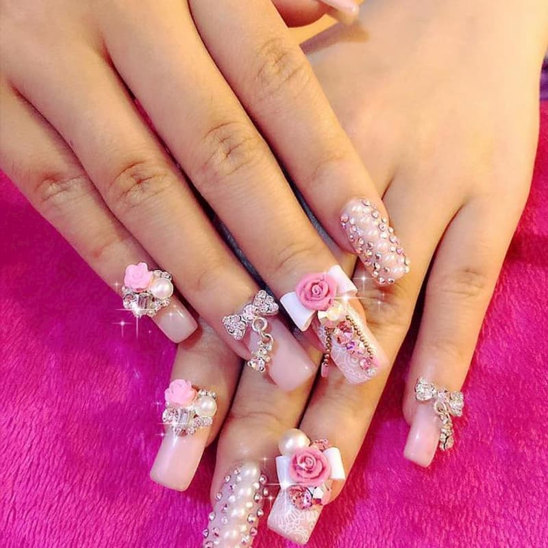 Tổng hợp những mẫu nail đẹp đính đá dành cho các quý cô IVY moda