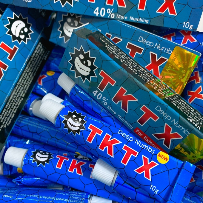 Kem tê TKTK 10g 40% xanh phun xăm thẩm mỹ Hàn Quốc 072