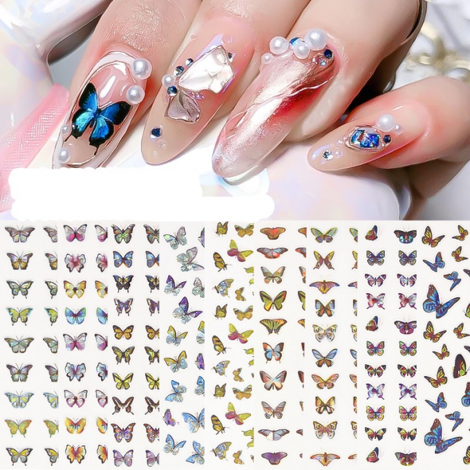 Sticker bướm 3d dán móng trang trí nail 1020