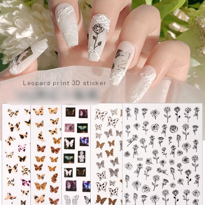 Sticker bướm dán móng tay nail 3d 1028