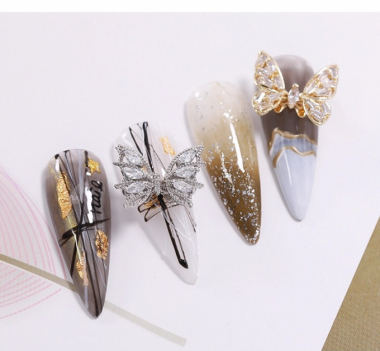 6 mẫu nail bướm bướm 3D đính đá rực rỡ làm cho đôi tay của nàng sinh động   Xưởng Nội Thất Đạt Phát