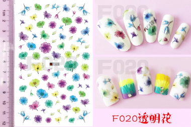 Sticker dán móng nail xinh hoa 3D 0673